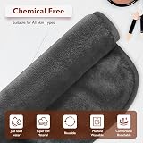 Nineigh 6pk Microfiber Makeup Remover Cloth Flannel Face Towel Reusable Grey view 4
