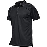 MAGCOMSEN Men's Polo Shirts Short Sleeve Quick Dry Performance Tactical Shirt UPF 50+ Work Golf Polos Collared Shirts