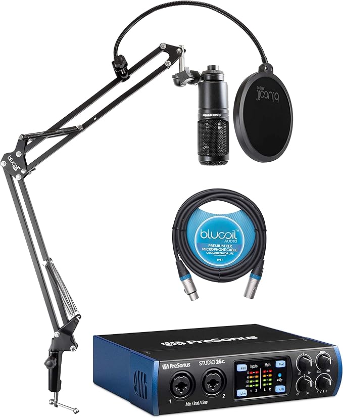 Presonus Studio 26c Usb C Audio Interface Bundle With Studio One Artist Pop Filter And 5x