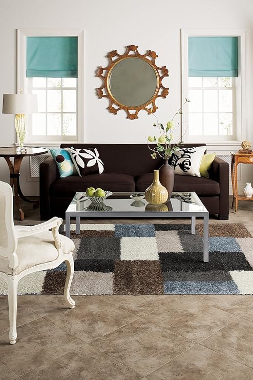 Amazon Com Mohawk Home Huxley Franklin Geometric Woven Shag Area Rug 5 X7 Grey And Black Furniture Decor