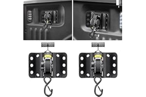 Hifybaty 2PCS Retractable Tie Down Straps for 2015-2025 Ford F150, Retractable Ratchet Straps 10 Ft Self Retracting Tie Down with Boxlink Plates Mounted Brackets Bed Mount Heavy Duty Bolt on