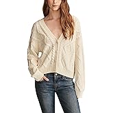 Lucky Brand Womens Cable Stitch Long Sleeve Cardi