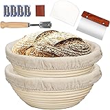 Farielyn-X 2 Packs 9 Inch Bread Banneton Proofing Basket - Baking Dough Bowl Gifts for Bakers Proving Baskets for Sourdough L