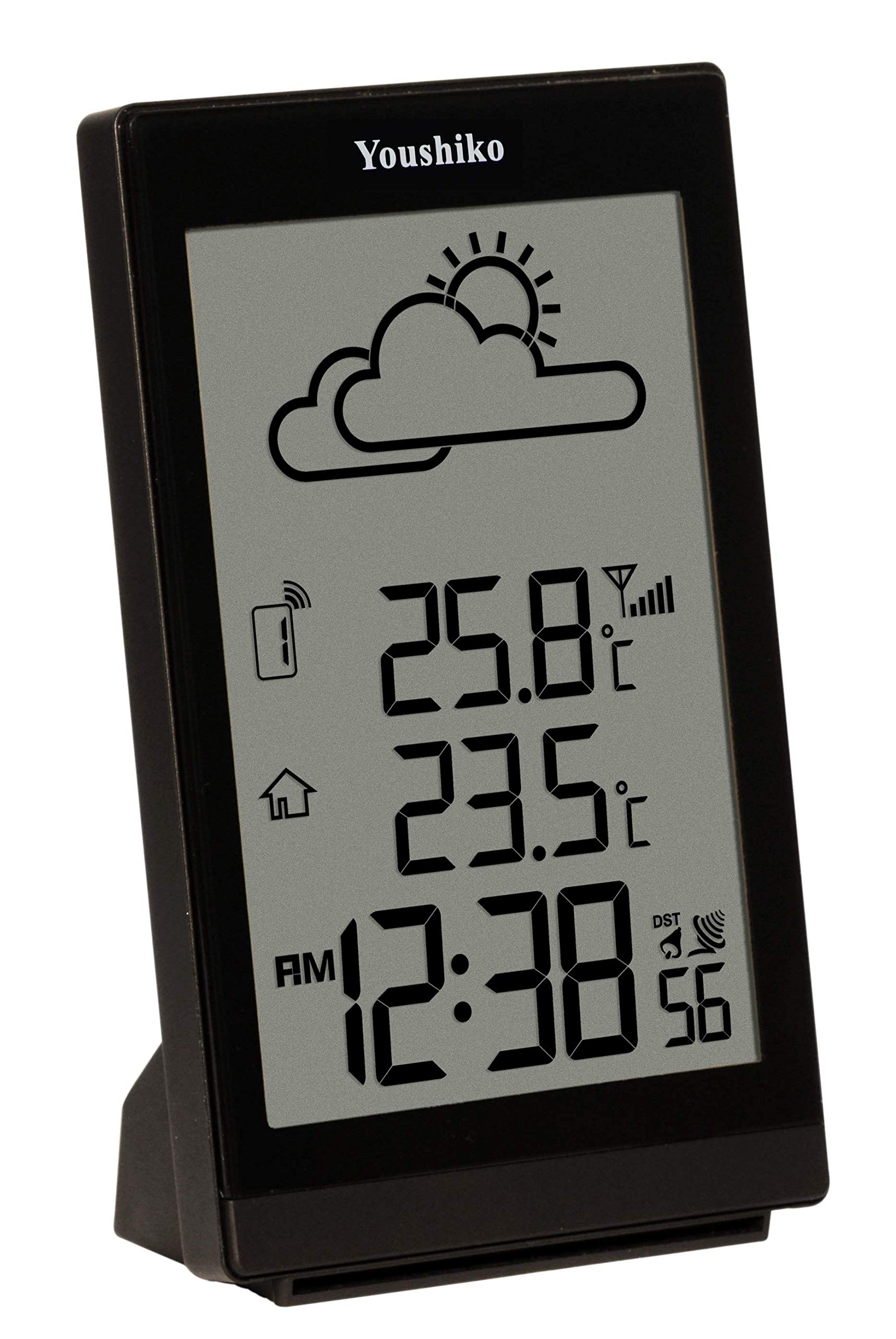 Youshiko Digital Wireless Weather Station (2025 UK Version) Premium Quality/Clear Display with Radio Controlled Clock, Indoor Outdoor Temperature Thermometer, Ice Alert, Easy-to-Read Display
