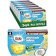 Dole Pineapple Tidbits in Coconut Water - Dole Fruit Bowls Snacks - 4 oz Fruit Bowls - 24 Pack