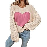 Libsorge Womens Valentine Heart Sweater 2026 Valentines Day Trendy Cute Oversized Long Sleeve Pullover Sweaters