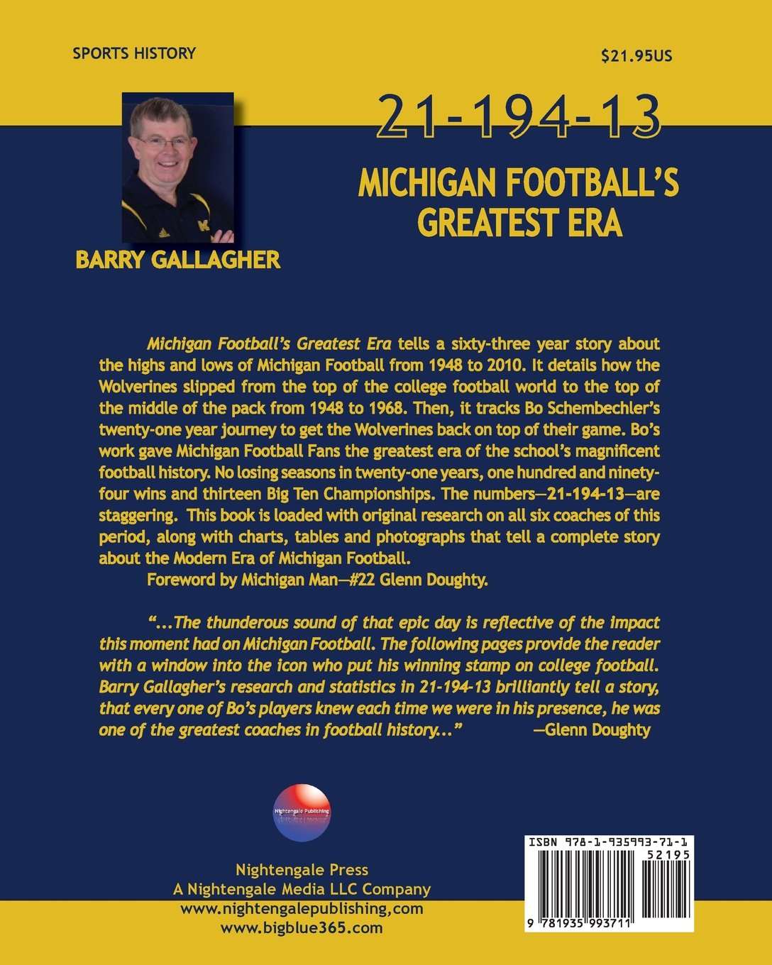 21 194 13 Michigan Footballs Greatest Era Barry Gallagher - 
