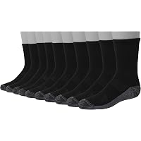 Big & Tall Hanes Premium Confezione da 10 Calze Cushion Crew Nero Big & Tall Hanes Premium Confezione da 10 Calze Cushion Crew Nero