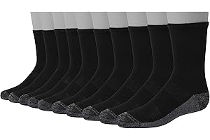 Hanes Ultimate Boys' Crew Performance Sport Socks, 10-Pair Packs