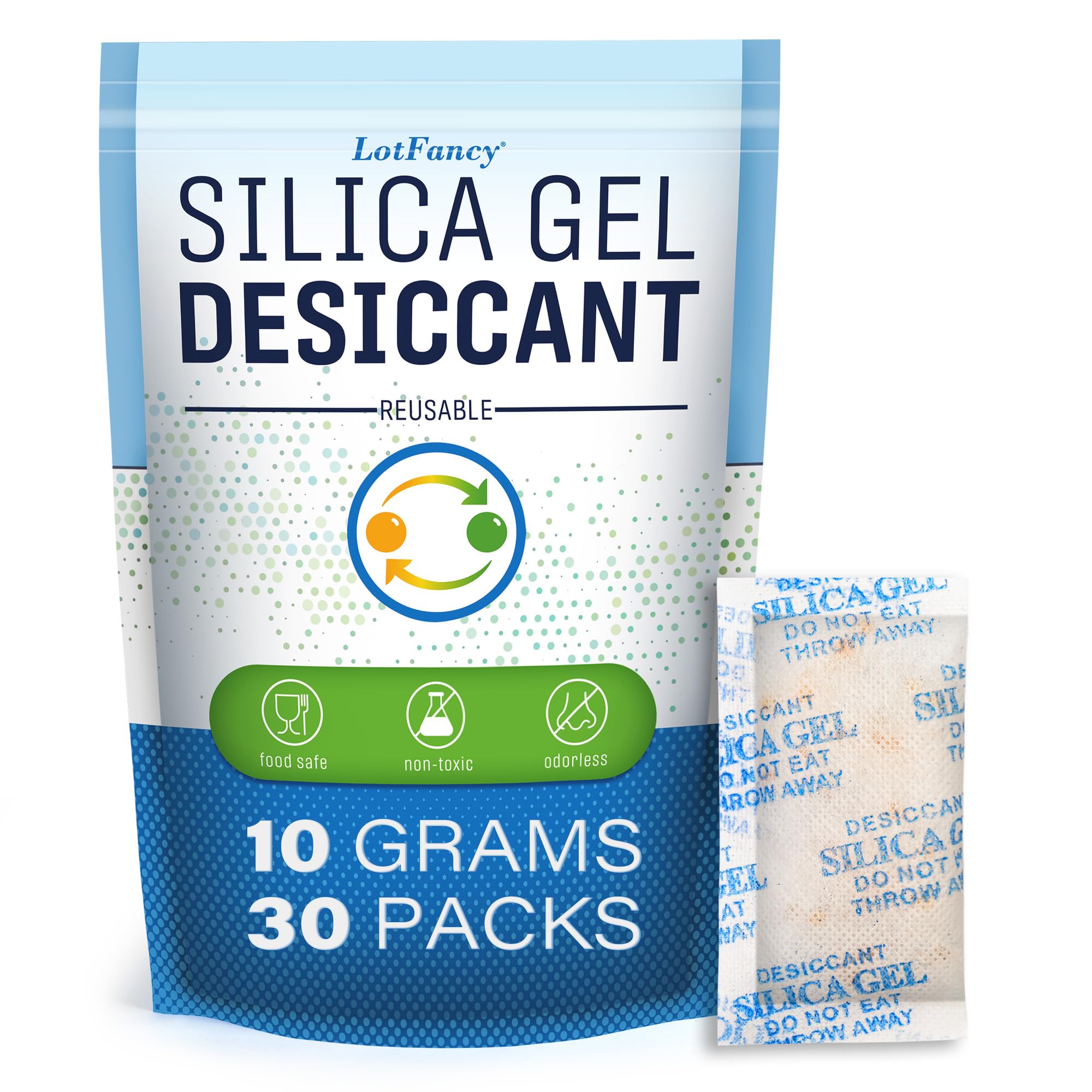 LotFancy Silica Gel Packets, 10 Gram 30 Packs