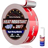 Cosygo Double Sided Tape Heavy Duty, Permanent Bond Heat Resistant 15FT | 1.2In Width Super Strong Adhesion Foam Tape, Industrial Strength Waterproof Outdoor Automotive Trim Emblems Mounting Tape