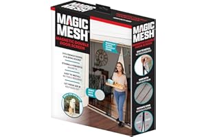 Magic Mesh Double Door- Hands Free Magnetic Screen Door, Fits French & Sliding Doors 75 in x 83 in