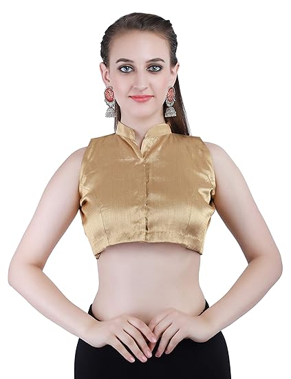 Banarasi Silk Jamawer Front-Open Blouse in Gold