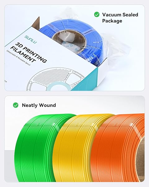 SUNLU 4KG PLA FILAMENT REFILL 1.75MM, 1000G PLA MATTE FILAMENT BUNDLE 4 PACKS, 3D PRINTER FILAMENT REFILL FOR REUSABLE SPOOLS, FIT FOR MOST BRAND SPOOL. 1KG/ROLL, BLACK+WHITE+RED+KLEIN BLUE