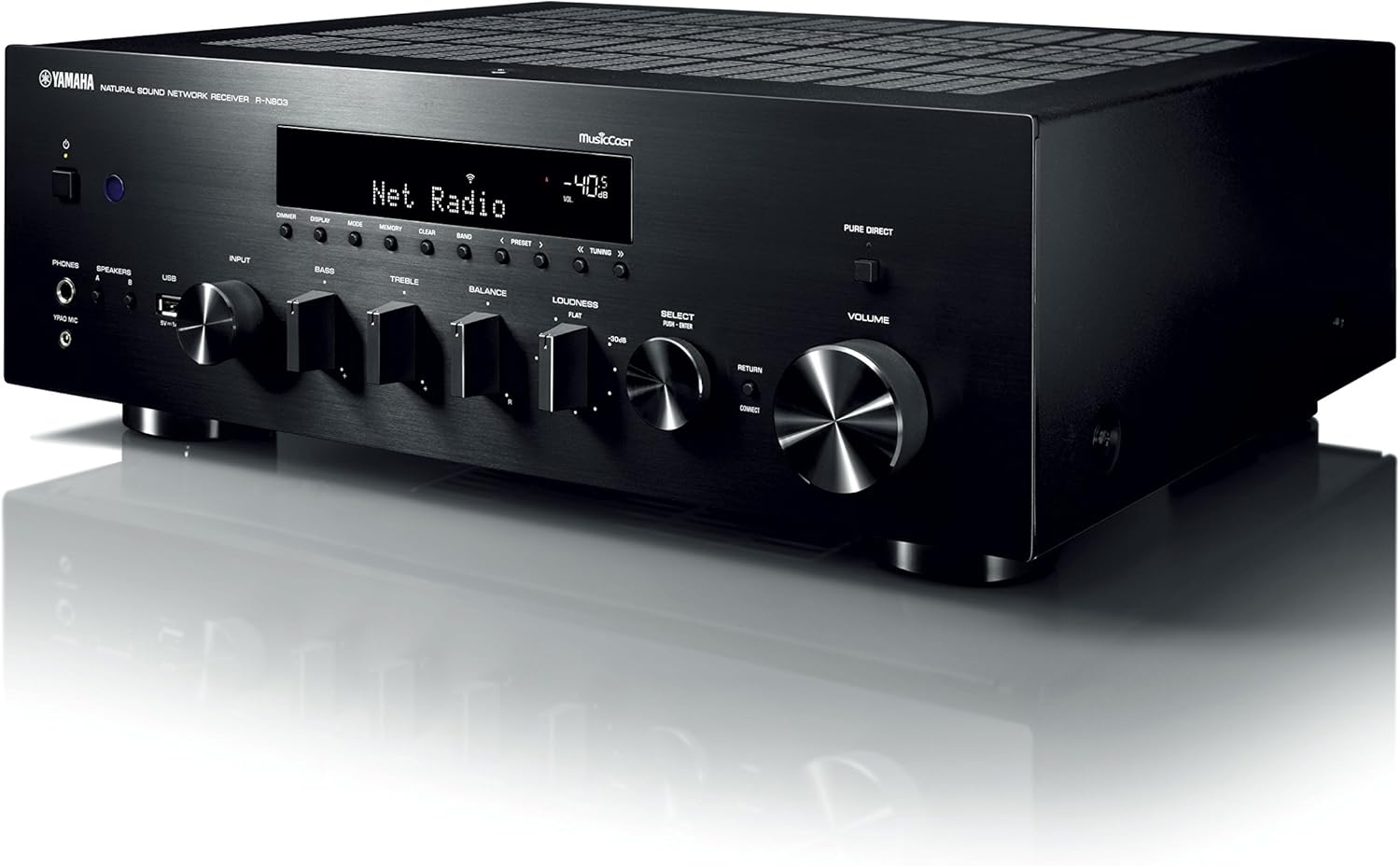 Yamaha Hi-Fi Audio Component Receiver Black (R-N803BL): Electronics
