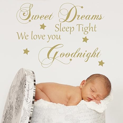 Sweet Dreams Sleep Tight We Love You Goodnight Wall Stickers Quote