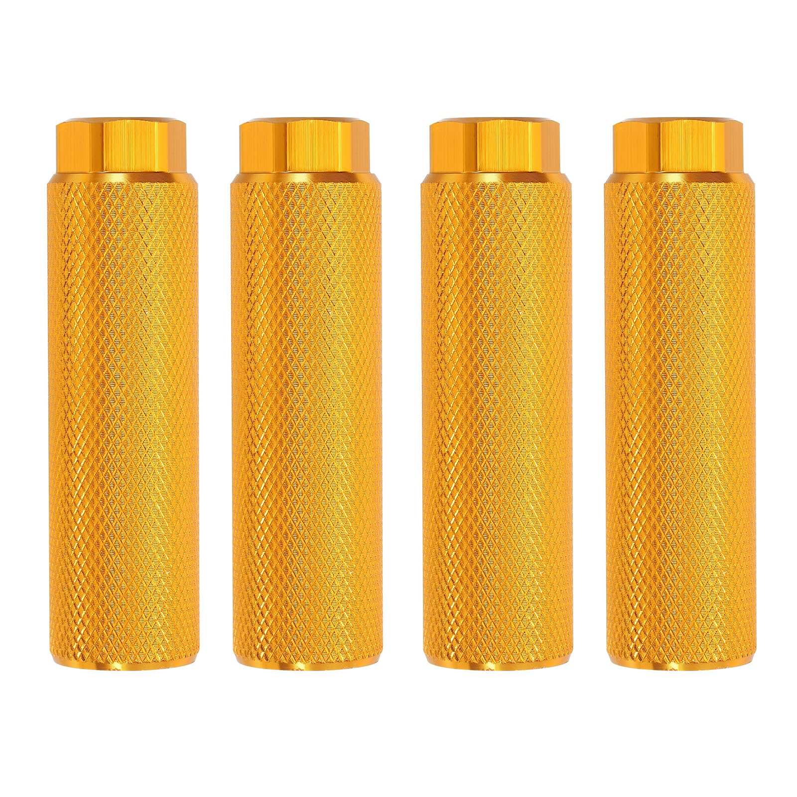 PATIKIL Aluminum Alloy Bike Pegs Fit 3/8 inch Axles, 4 Pack Anti-Skid lead Foot Bicycle Pegs Back Seat Stands for BMX Mountain Bike Cycling Rear Stunt Pegs, Yellow