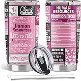 Absacie Human Resources Gifts, HR Gifts for Women, Human Resources Professional Day Gifts, HR Co Worker gifts, 20oz Stainless Steel Tumbler with Lid Straw, Pink