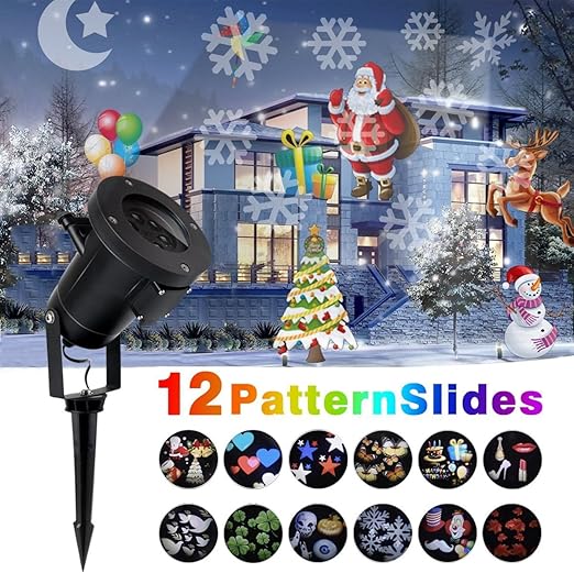 LED proyector luces para navidad,12 reemplazable diapositivas, al ...