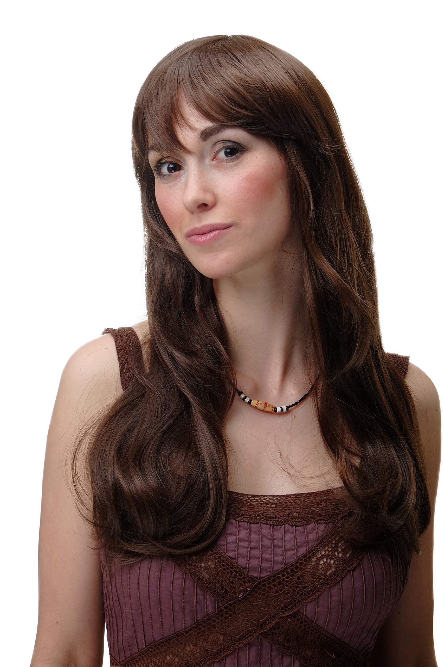 WIG ME UP - Wig Medium Length Layered Bangs Brown Wavy YZF-41051-8