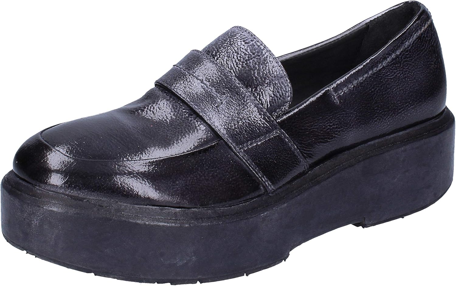 MOMA LoafersShoes Womens Leather Grey Loafers & SlipOns