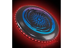 Toysery LED Light Up Fresbee - Glow in The Dark Fresbee for Kids and Adults, Flying Disc Adventure for Day and Night - Easy to Use Ideal for Camping Game
