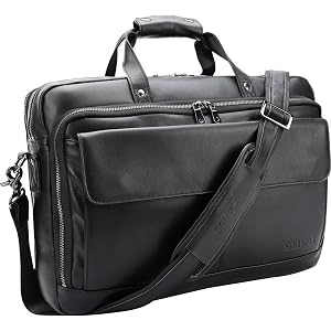 STAR VISTA Matteo Pro 18" Laptop Messenger Bag, Full Grain Leather Briefcase for Men, YKK Zippers, Fits 17.3" Laptop