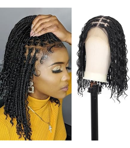 Full Lace Short Passion Twist Wig Knotless Braided Synthetic Hair Amazon.com : 12 main image 3