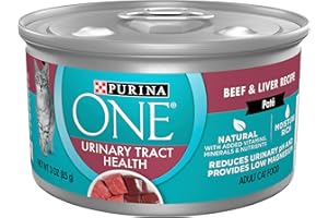 Purina ONE Urinary Tract Health, Natural Pate Wet Cat Food, Urinary Tract Health Beef & Liver Recipe - (Pack of 24) 3 oz. Pull-Top Cans