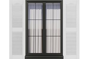 Ortus Collective Exterior Window Shutters - Weather-Resistant Polypropylene, Easy DIY Install - Louver Shutters for Windows Outside, Vinyl, Brick, 14.5"W*39" H, White