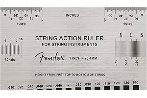 Fender Guitar Tools String Action Gauge, Stainless Steel with Case