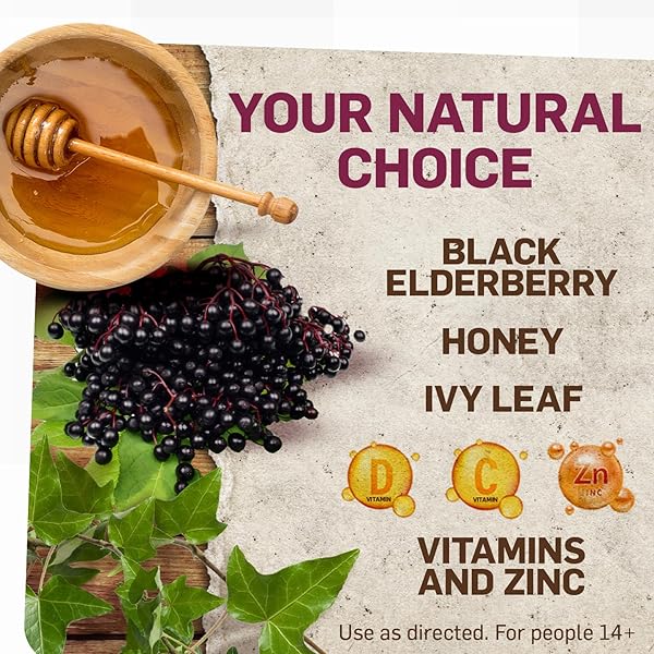 TUKOL NATURALS ELDERBERRY SYRUP WITH VITAMIN C, D, AND ZINC, IMMUNE SUPPORT SUPPLEMENT WITH NATURAL HONEY FOR ADULTS & TEENS, HERBAL ELDERBERRY BOOST FOR IMMUNITY & ANTIOXIDANT SUPPORT, 6OZ