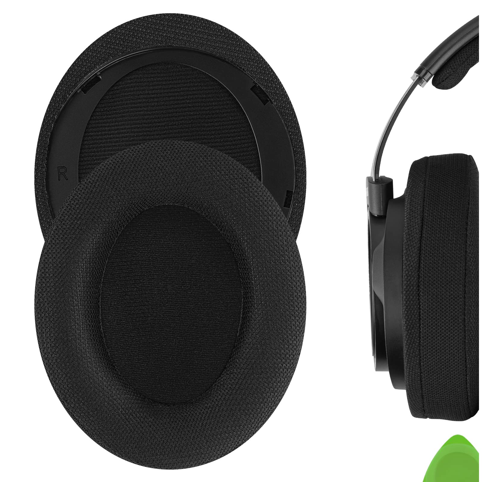 Geekria Comfort Mesh Fabric Replacement Ear Pads for Philips SHP 9500/ SHP9500S Headphones Ear Cushions, Repair Parts (Black)