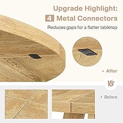 Tribesigns Round Dining Table Wood Kitchen Table