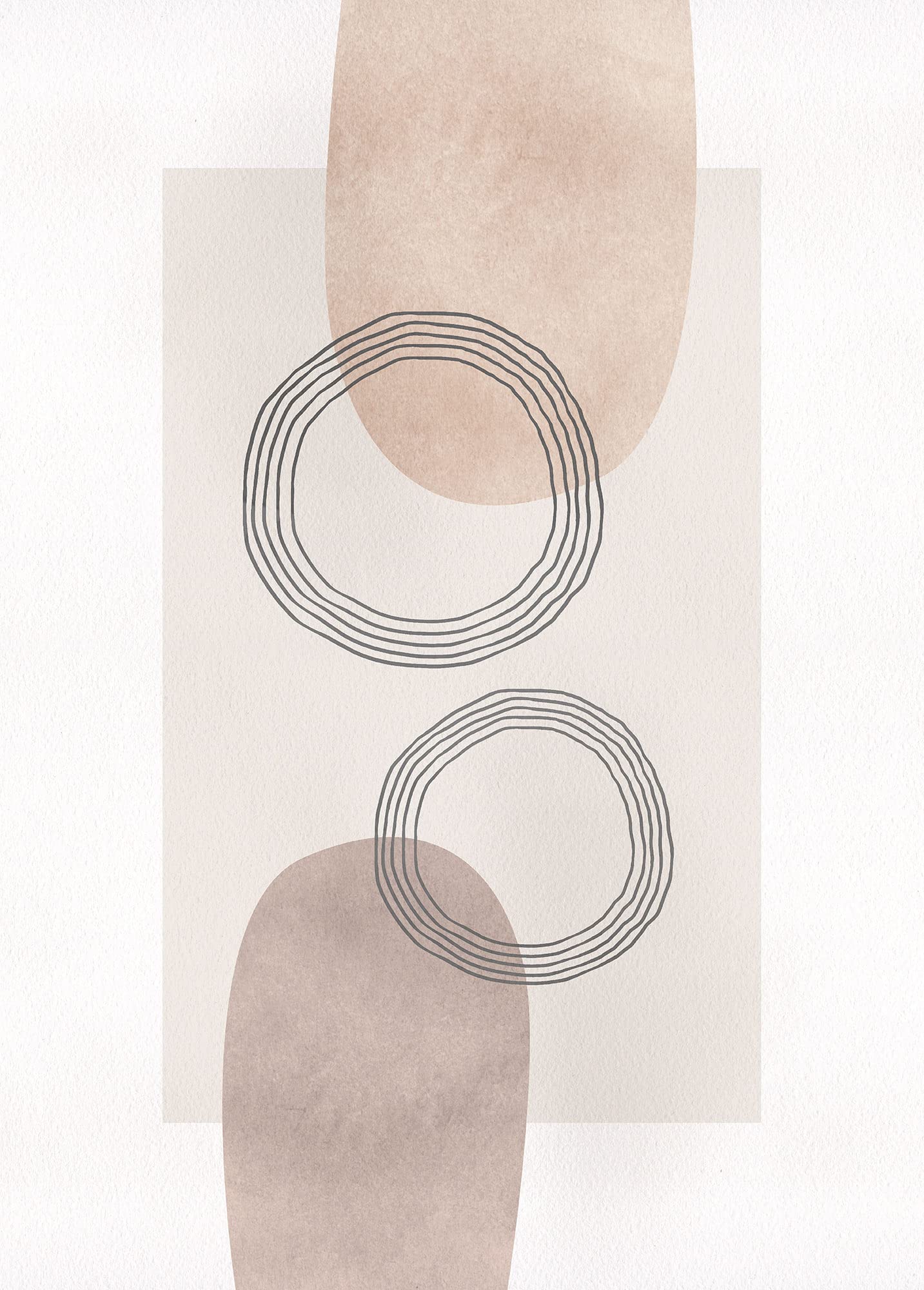 Komar Wall Picture - Line Art Circles - Size: 50 x 70 cm - Poster, Art Print, Decoration, Living Room, Bedroom