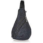 Sakroots On The Go Sling Bag for Women in Eco-Twill, Large Convertible Crossbody Backpack With Main Zipper Closer, Made From Recycled Materials - Black Spirit Desert 2