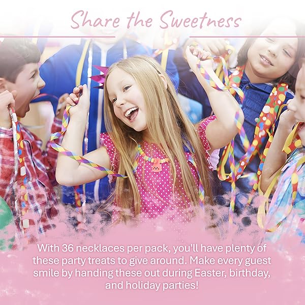 FUSION SELECT 36 CANDY NECKLACE – MULTI-COLOR EDIBLE JEWELRY FOR BIRTHDAY, HOLIDAY, & EASTER PARTY FAVORS, GOODIE BAGS, KIDS’ GIFT BASKET FILLERS – BULK CANDY BEADS, STRETCHABLE STRING