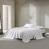 Calvin Klein - Queen Blanket, Soft Cotton Waffle Weave Bedding, Medium Weight Bed Blanket (White, Queen)