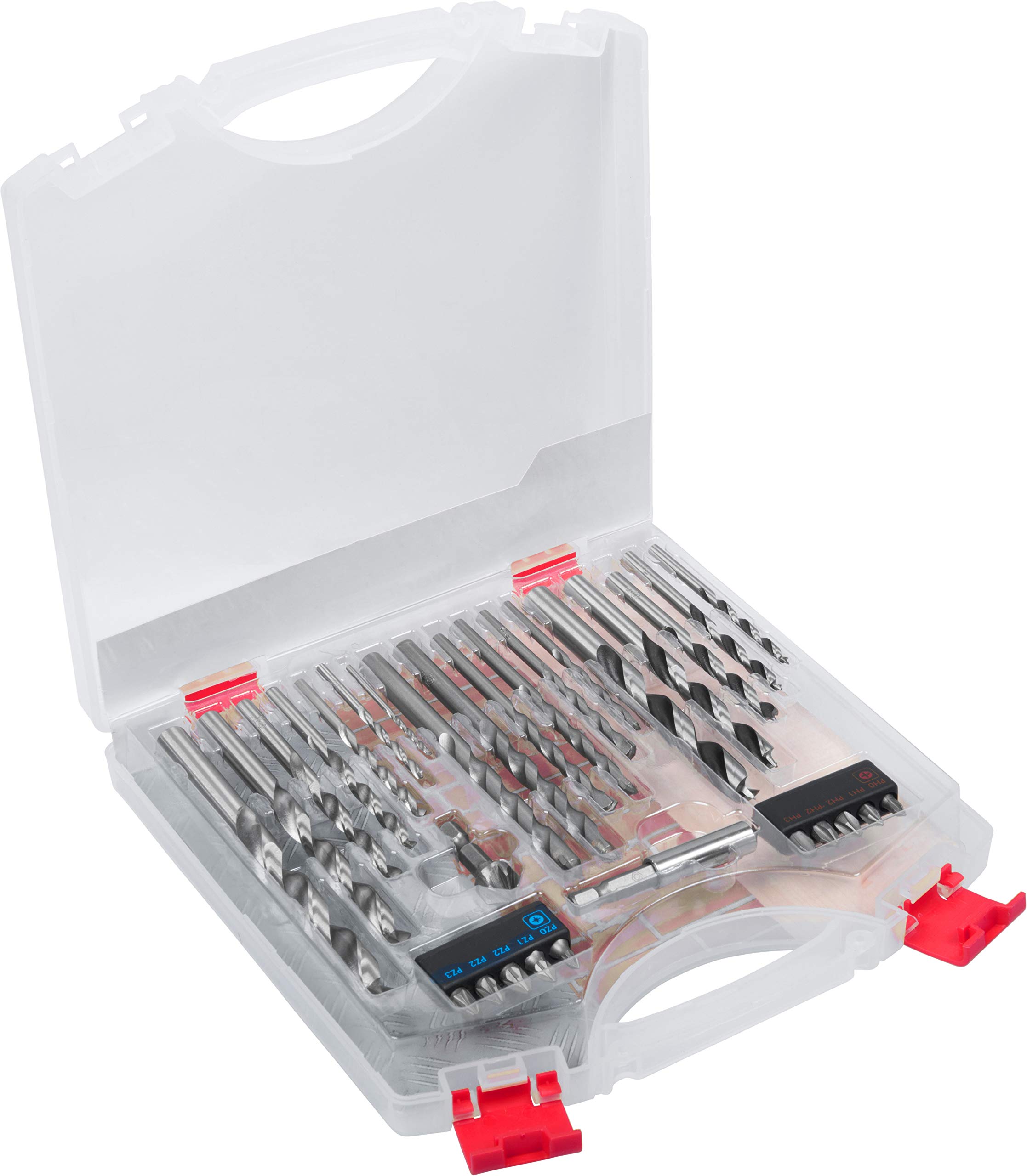 Werkzeyt Combination Drill Set 30 Pieces for Wood, Concrete, Masonry & Metal with Magnetic Bit Holder in Practical Plastic Box/Drill Assortment/Bit Set/Accessories / ZY23411