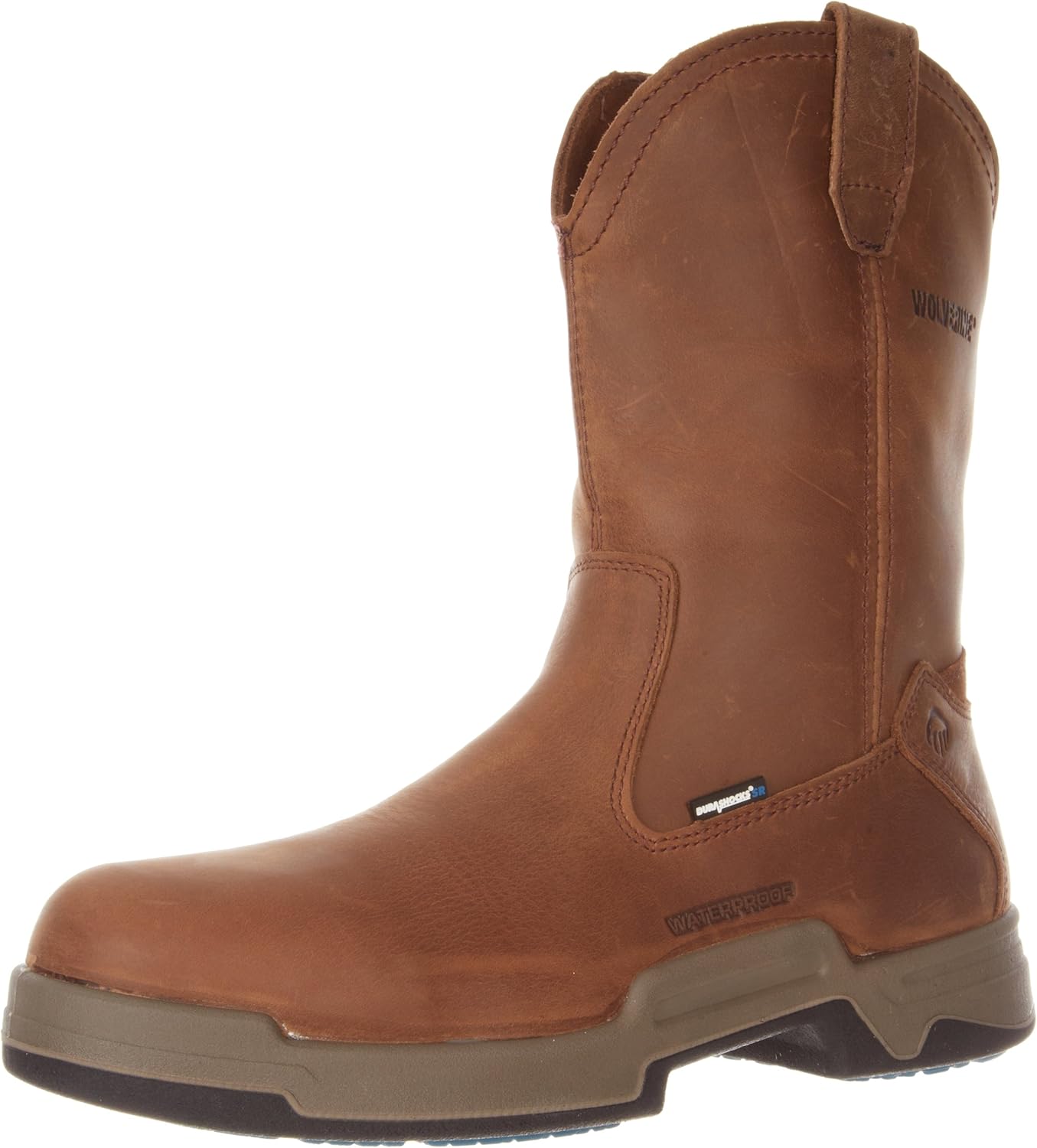 Wolverine Men's Griffin Pull On Waterproof Work Boot,Tan,11