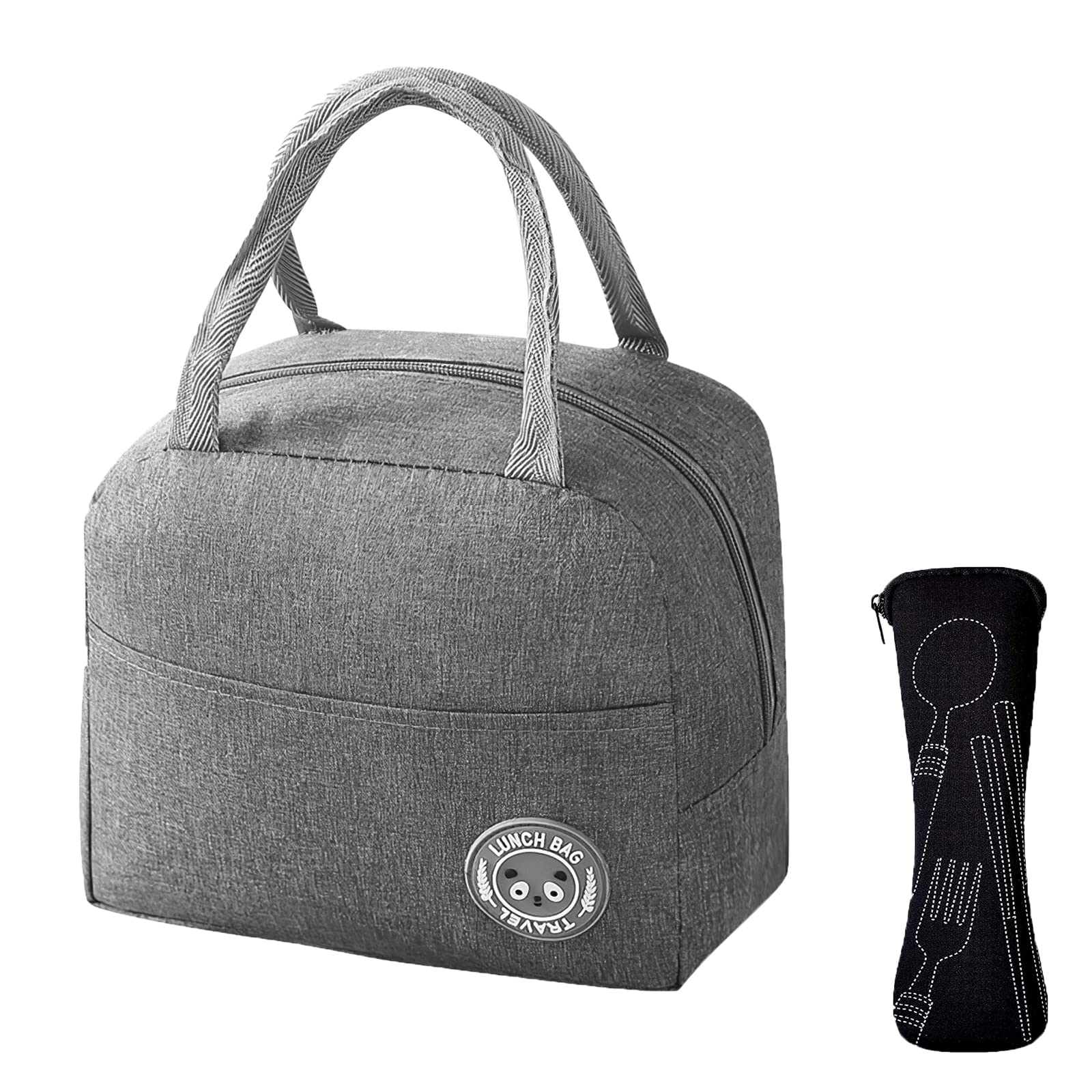 WITERY Lunch Bag with Cutlery Pouch Insulated Large Cooler Bag Leak-Proof Thermal Tote Box Container Lunch Organizer for Women Men Kids Girls Boys Picnic Camping School Work Travel