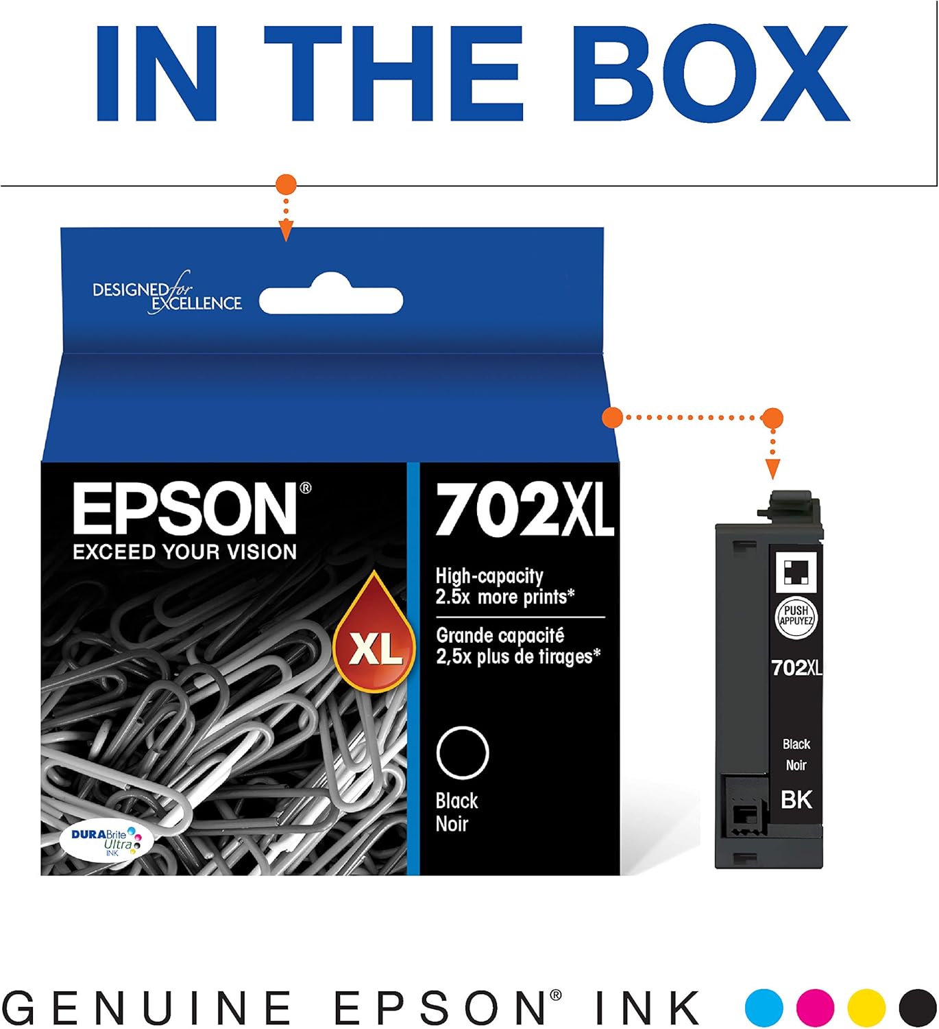 Epson T702XL120-S DURABrite Ultra Black High Capacity Cartridge Ink: Office Products