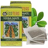 ECOTEAS Organic Unsmoked Yerba Mate Tea Bags - 24 Count, 1.7 Oz - Organic Detox Tea - Hi Caf Tea - Clean Yerba Mate Energy Burst - Ecoteas (2 Pack)
