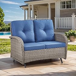 HUMMUH 2-Person Outdoor Glider Bench-All-Weather