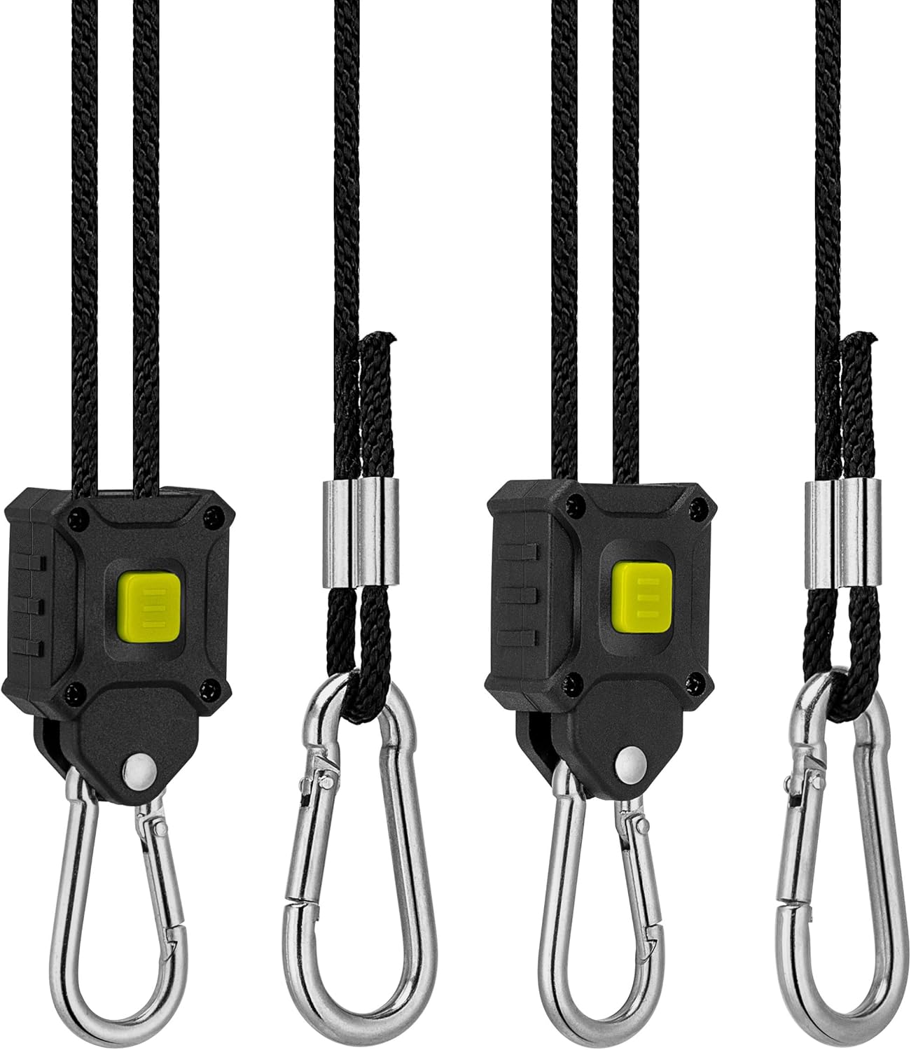VIVOSUN 1-Pair 1/8 Inch Rope Hanger Improved Design, More Convenience - Press Button Easy Adjust, Reinforced Metal Internal Gears, 8-ft Long and 150lbs Weight Capacity : Garden & Outdoor