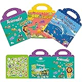 DmHirmg Sticker Book for Learning Toys, Static Sticker for Toddler Toys, Reusable Sticker Scenes Book(Animals,Dinosaurs,Ocean
