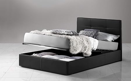 Letto Una Piazza E Mezza Con Contenitore Colore Nero Cm