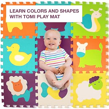 Tappeto Gioco Puzzle Pezzi Di Puzzle A Incastro Che Promuovono Lo Sviluppo Sensoriale Visivo Tappeto Morbido Da Bambino 9 Mattonelle Con Vivaci