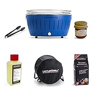  Lotusgrill Lotusgrill kleiner Edelstahl Stahl Kunststoff blau Camping Balkon Picknick ✔ rund ✔ tragbar rauchfrei ✔ Grillen mit Holzkohle ✔ für den Tisch 