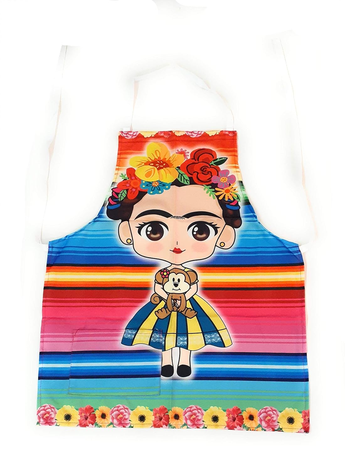 Amazon Com Frida Kahlo Apron Serape Mexican Artist Cotton With Helpful Pockets Delantal Mandil Mexicanos Para Mujer De Cocina Mexican Apron Frida Kahlo Gifts Delantales De Cocina Para Mujer Mandiles Handmade